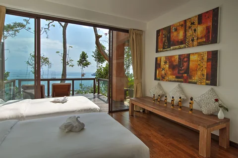 Wake up to stunning sea views from your luxury bedroom