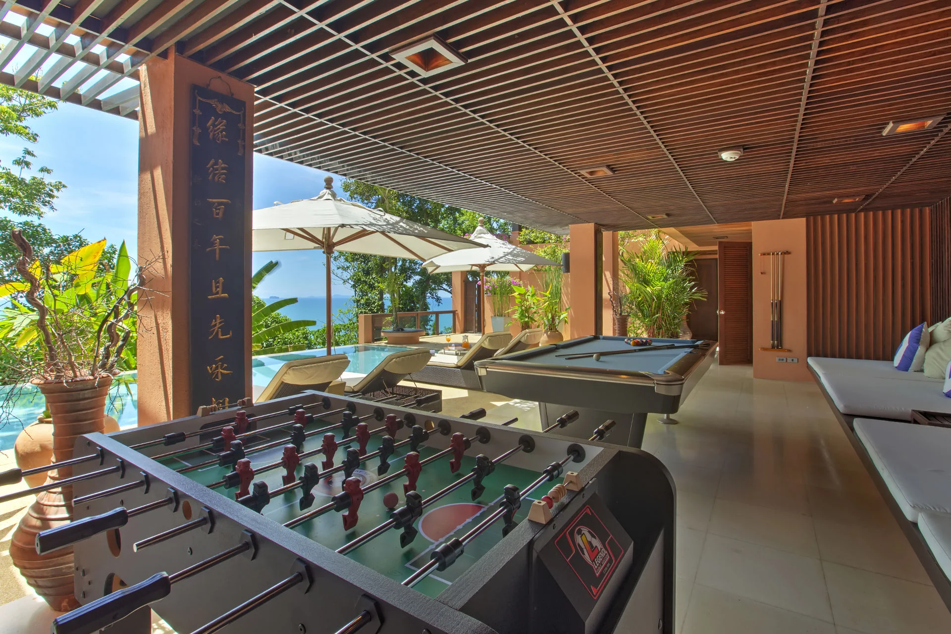 Entertainment area with games and activities